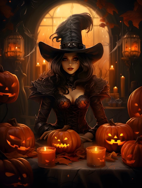 Halloween poster background design pumpkin