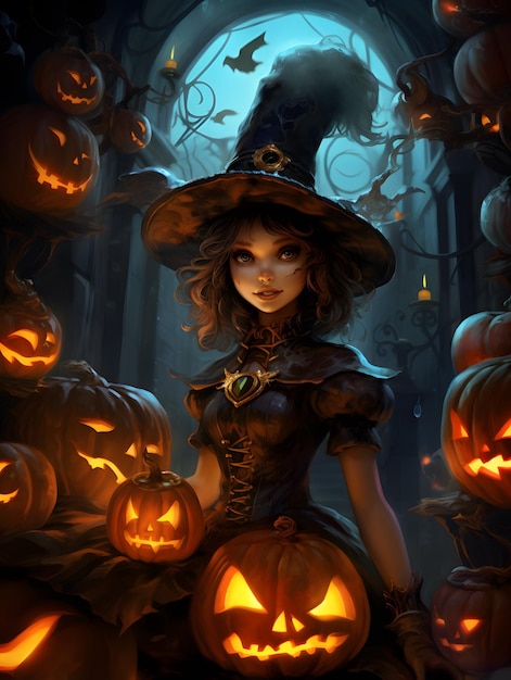 Halloween poster background design pumpkin