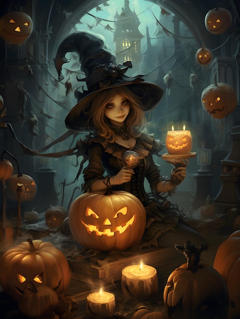 Halloween poster background design pumpkin