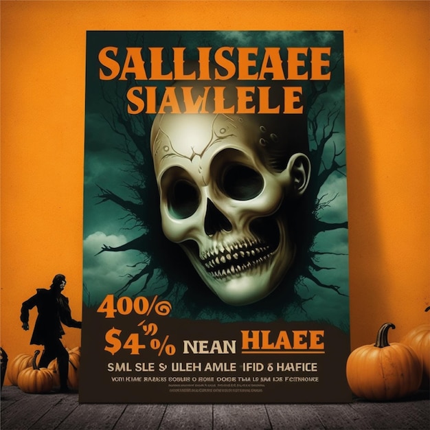 Photo halloween poster background design