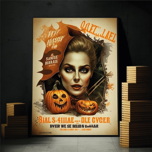 Photo halloween poster background design