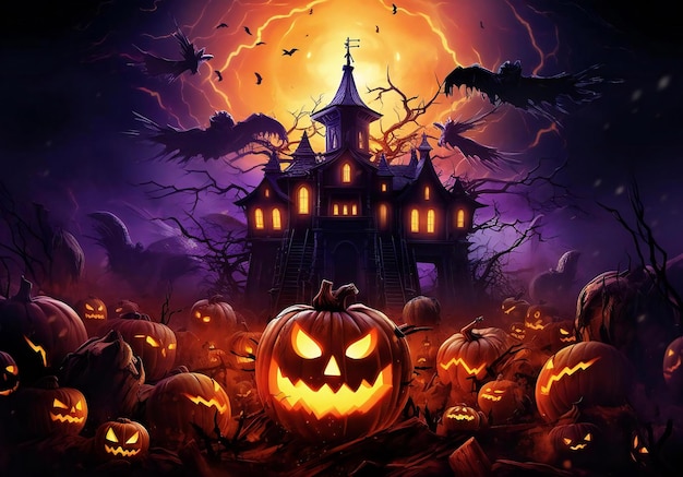 Halloween Poster Background with cinematic