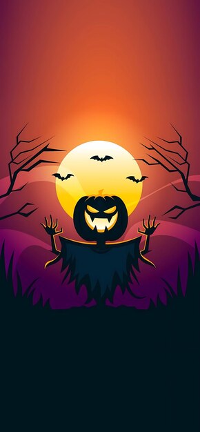 Halloween Poster template with Halloween pumpkins