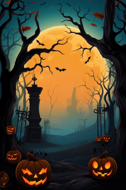 Photo halloween poster template