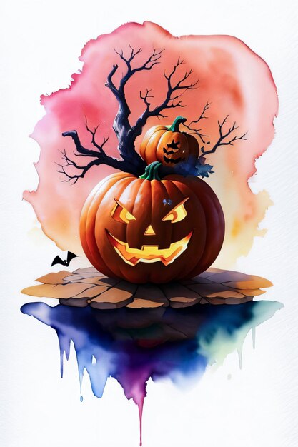 Halloween Poster With Pumpkin Background