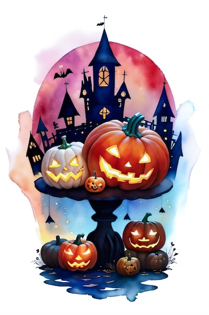 Halloween Poster With Pumpkin Background