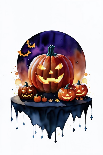 Halloween Poster With Pumpkin Background