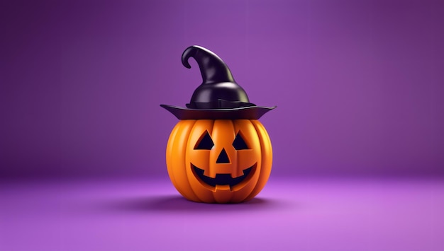 Halloween productpromotie banner 3D rendering paarse fase achtergrond