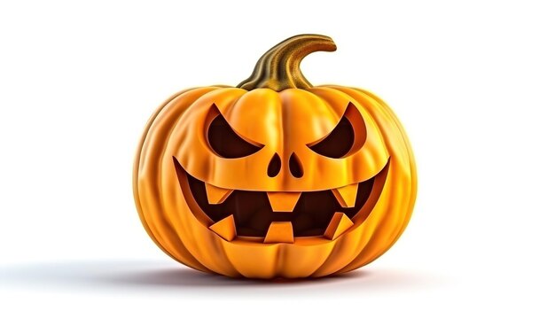 Halloween pumkin isolated on white background Generative ai