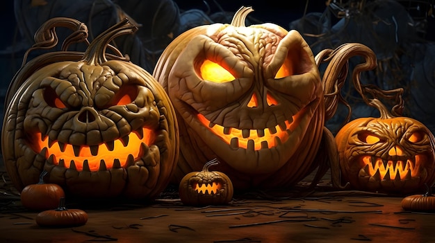 Halloween pumpikns AI gegenereerd