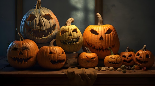 Halloween pumpikns AI Generated