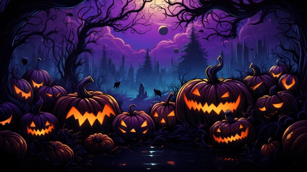 Photo halloween pumpkin background