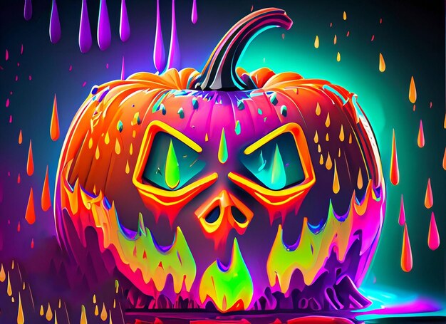 Photo halloween pumpkin background