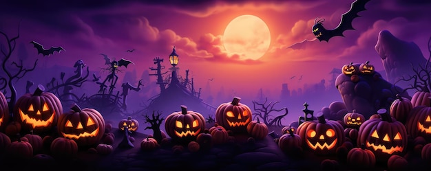 Photo halloween pumpkin banner