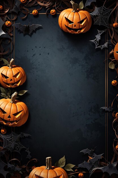 Photo halloween pumpkin bat castle background