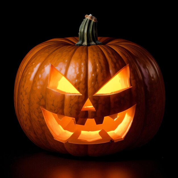 Halloween Pumpkin on the Black Background