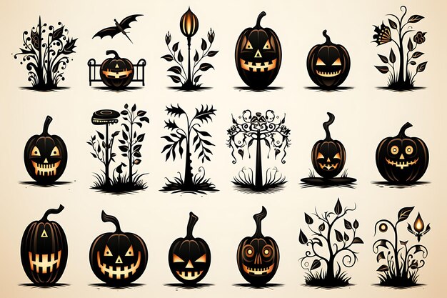 Halloween pumpkin cartoon pattern