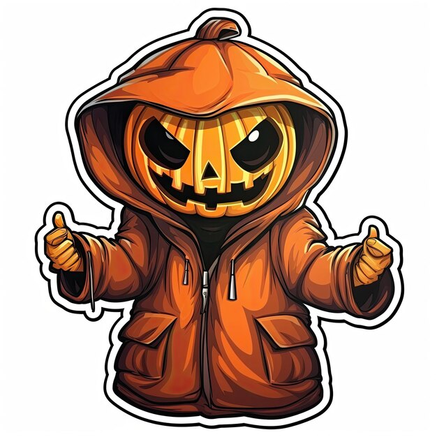 Photo halloween pumpkin character sticker