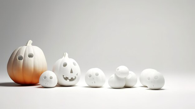 Photo halloween pumpkin decoration with white background and copy space ai generated