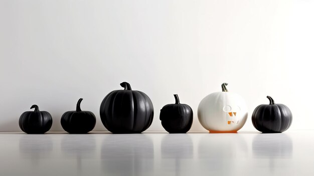 Photo halloween pumpkin decoration with white background and copy space ai generated