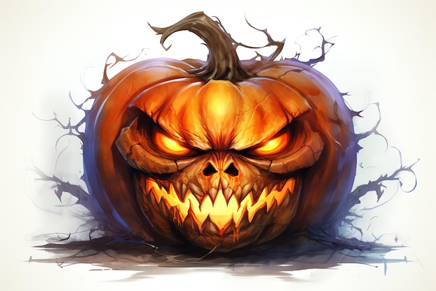 HALLOWEEN PUMPKIN DRAWING FROM WATERCOLORS