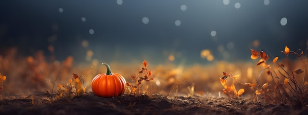 Foto zucca di halloween nel campo 2