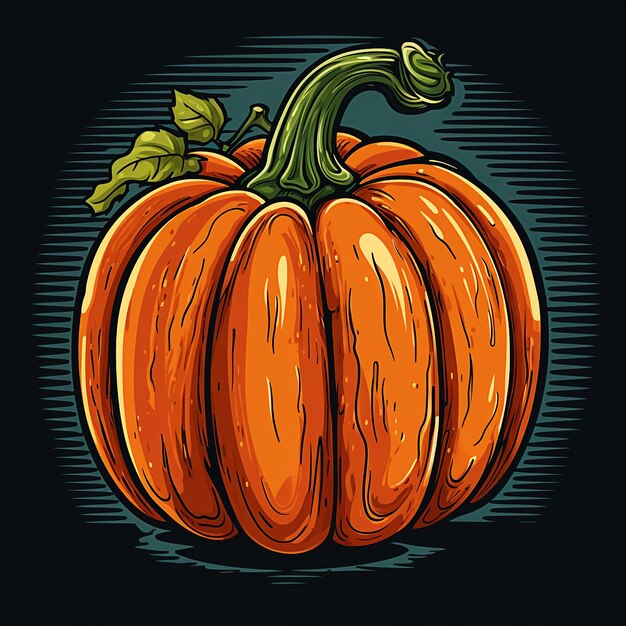 Foto zucca di halloween in stile piatto per biglietto di auguri banner poster