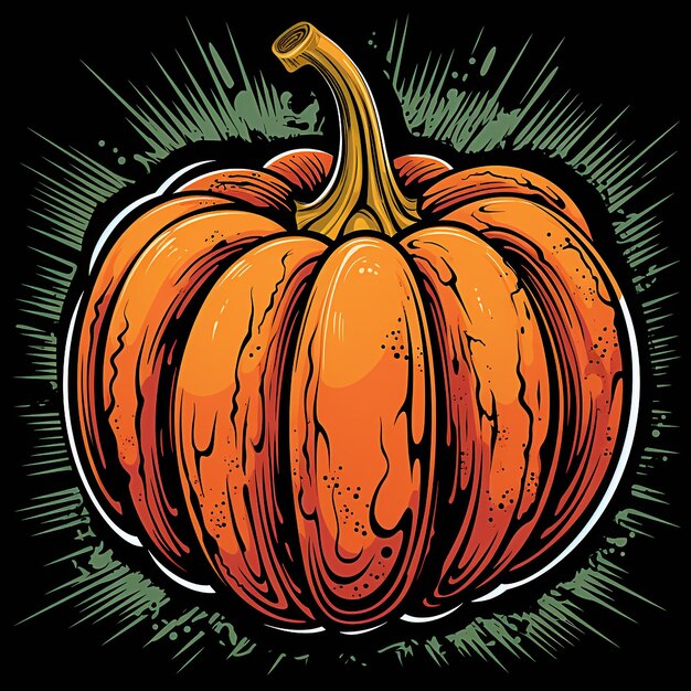 Halloween pumpkin in flat style for poster banner greeting card