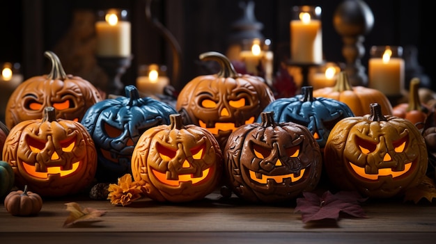 halloween pumpkin in the forest