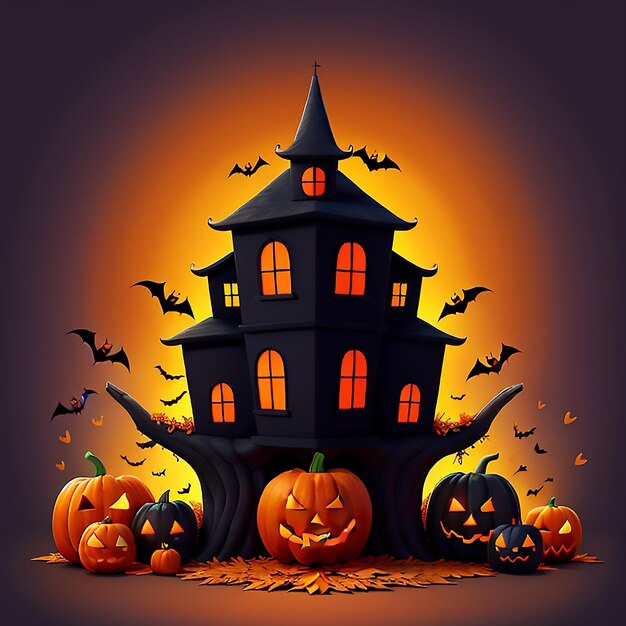 Photo halloween pumpkin head jack lantern halloween background ai generated