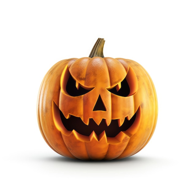 Halloween pumpkin head jack lantern isolated on white background