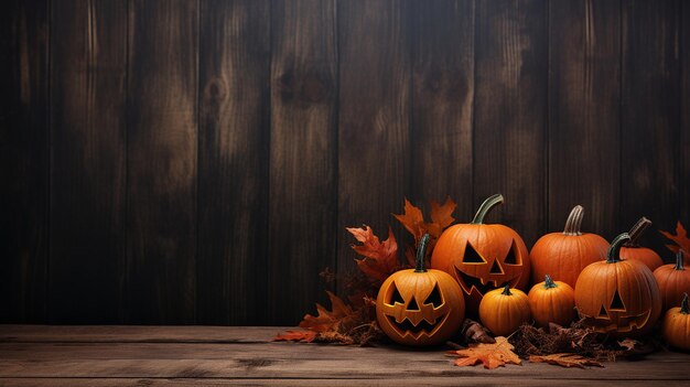 Photo halloween pumpkin head jack lantern with burning fire background