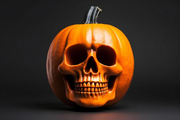 Halloween pumpkin head jack o lantern on black background
