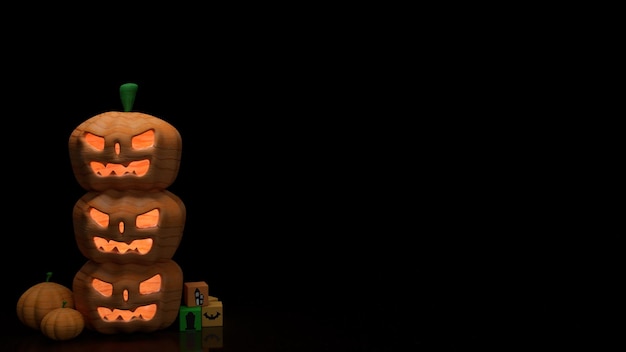 Photo the halloween pumpkin for holiday concept 3d rendering