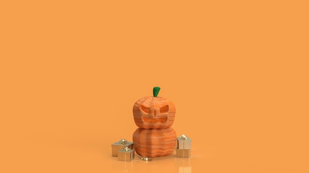 La zucca di halloween per il rendering 3d del concetto di vacanza