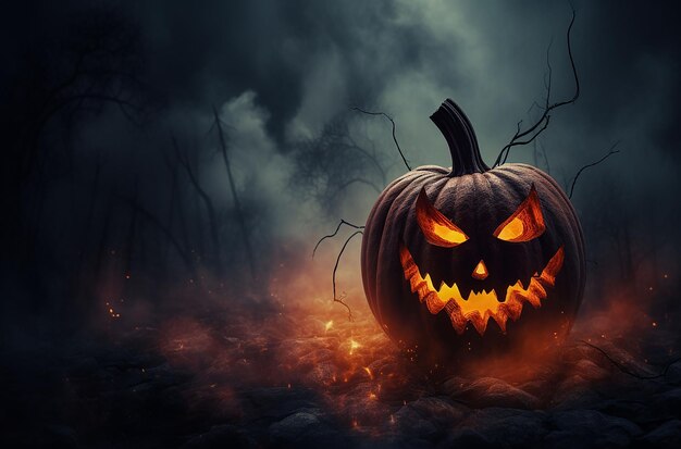 Halloween pumpkin horror design wallpaper