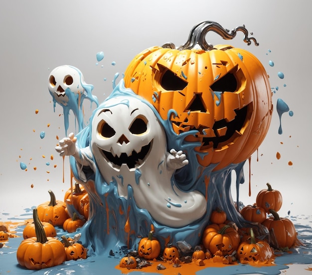 Иллюстрация с тыквой на Хэллоуин