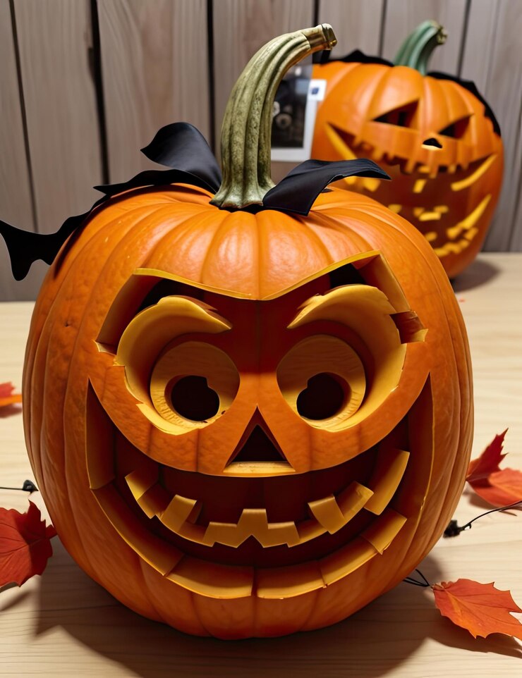 Premium AI Image Halloween Pumpkin isolated on a white background