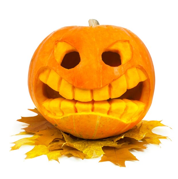 Photo halloween pumpkin isolated on a white