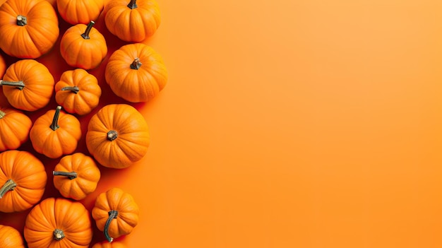 Halloween pumpkin jack lantern orange plain background Ai Generated