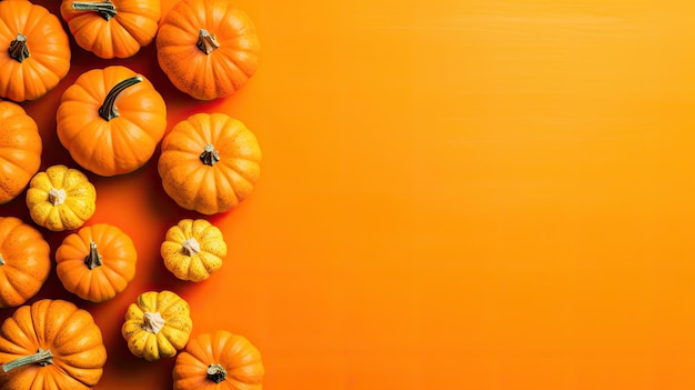 Halloween pumpkin jack lantern orange plain background Ai Generated