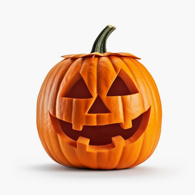 Halloween Pumpkin JackOLantern face isolated on white background