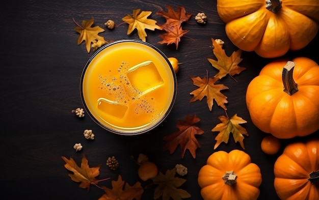 Halloween Pumpkin Juice from Top View