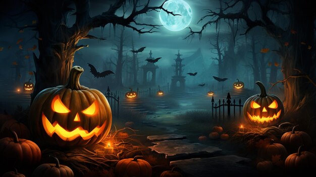 Halloween Pumpkin Magical Pumpkin Patch Illustration Background