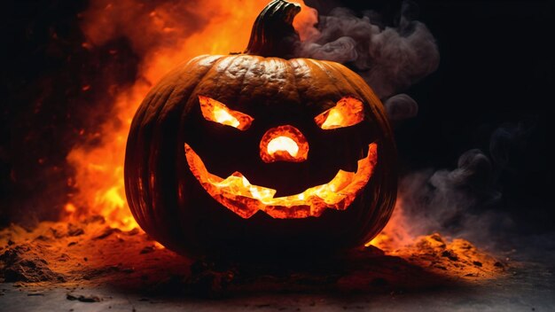 Halloween Pumpkin night realistic spooky masterpiece holiday