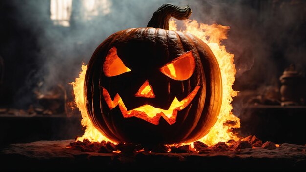 Halloween Pumpkin night realistic spooky masterpiece holiday