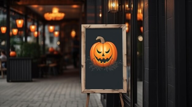 Foto promozione di halloween zucca caffè ristorante ai