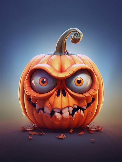 Halloween pumpkin spooky illustration carved jack o lantern with scary eyes