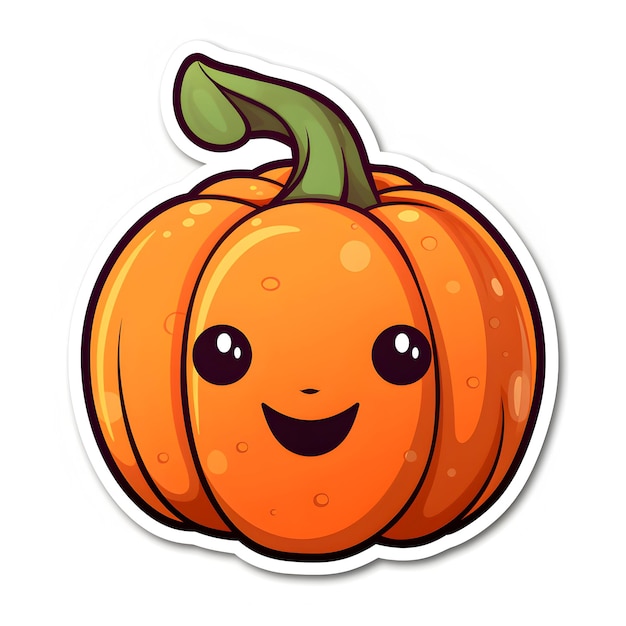 Photo halloween pumpkin sticker cartoon