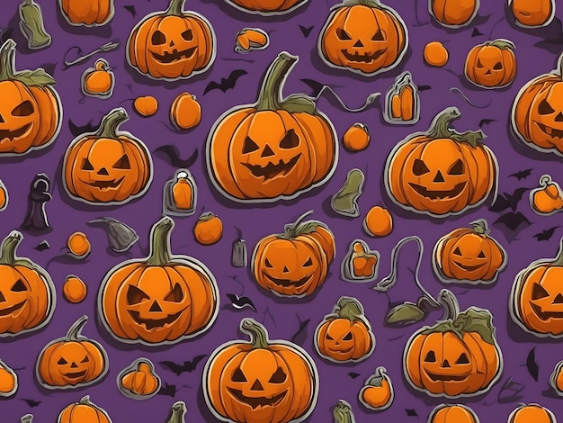 Halloween pumpkin sticker design simple illustrative